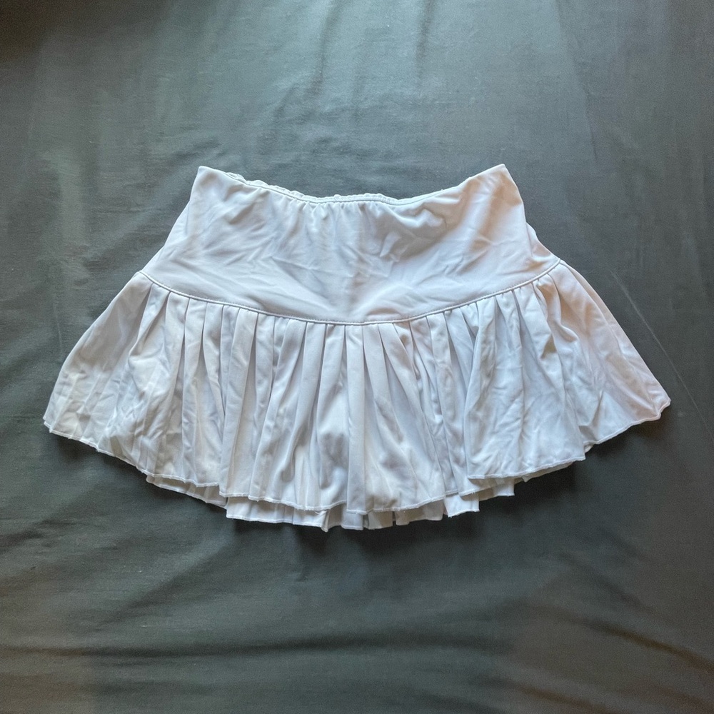 Tilly's White Ruffled Skater Mini Skirt